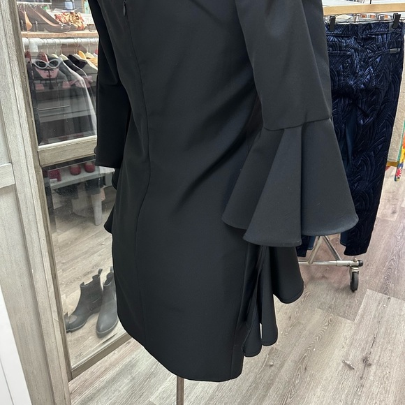 GRACIA Black Off-Shoulder Ruffle Sleeve Dress – Size Small (NWT) - Picture 6 of 11